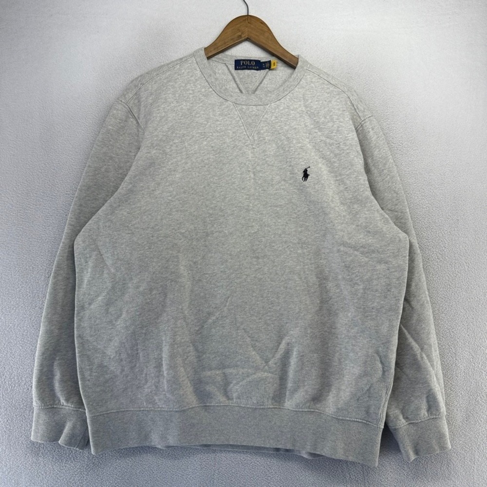 Polo Ralph Lauren Sweatshirt Mens XL Gray Crewneck Pony Logo Cotton Blend Fleece